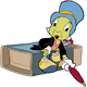 Jiminy Cricket sitting on box of matches