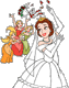 Belle tossing wedding bouquet