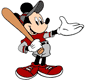 Mickey Mouse playing baseball
