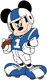 Mickey Mouse standing with a football
