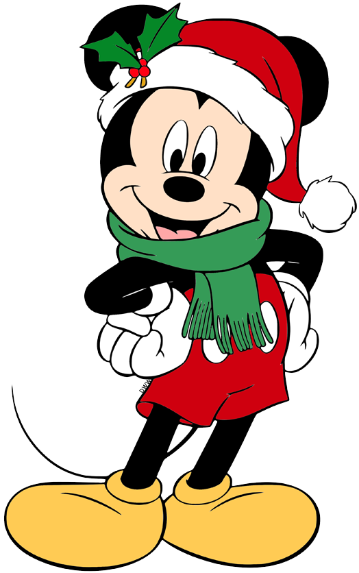 mickey mouse christmas clipart clip disney santa minnie hat friends goofy wearing daisy clipground disneyclips
