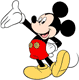 Mickey Mouse holding up his hand