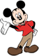 Mickey Mouse wearing pants and a shirt