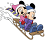 Mickey, Minnie sledding