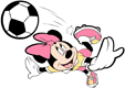 Minnie playing soccer