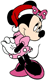 Minnie Mouse wearing santa hat