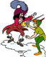 Peter Pan, Captain Hook fighting