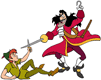 Peter Pan, Captain Hook fighting