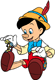 Pinocchio patting Jiminy Cricket on the head