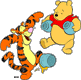 Pooh, Tigger with honey pots