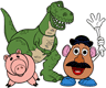 Rex, Hamm and Mr. Potato Head