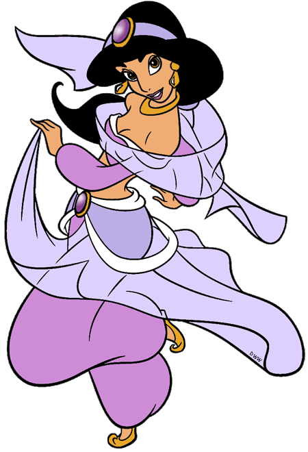 purple princess jasmine clipart clip disney aladdin cartoon disneyclips cliparts library images2