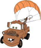 Mater with a parachute