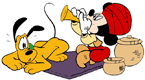 Mickey, Pluto snake charmer