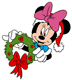 Minnie holding a wreath
