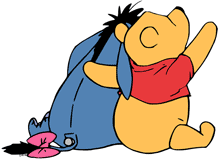 Winnie the Pooh and Eeyore, back view