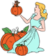 Cinderella, Jaq among pumpkins