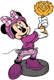 Minnie Mouse holding a trophy