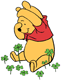 Winnie the Pooh among clovers