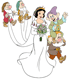 Snow White the bride walking down aisle