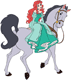 Ariel riding a horse