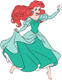 Ariel running in green dress