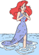 Ariel walking towards the beach