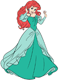 Ariel in green dress