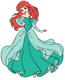 Ariel in green dress