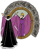 Evil Queen in front of the Magic Mirror