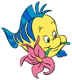 Flounder holding flower