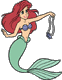 Ariel holding a necklace