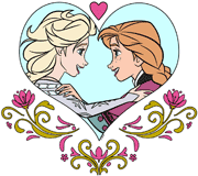 Anna & Elsa: sisters' love heart