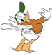 Donald Duck narrowly avoids snowball