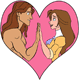 Tarzan, Jane touching hands