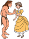 Tarzan, Jane touching hands