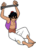 Aladdin chained in the dungeons