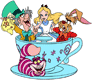 Alice, friends in spinning teacup ride