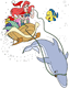 Ariel as Santa Claus, Flounder, dolphins