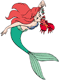Ariel kissing Sebastian under the mistletoe