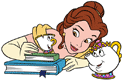 Belle, Mrs Potts, Chip with books