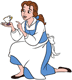 Belle kneeling with Chip