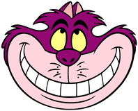 The Cheshire Cat's smiling face