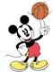 Classic Mickey spinning a basketball