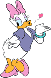 Daisy Duck blowing a kiss