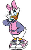 Daisy Duck talking on her phone
