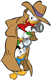 Huey, Dewey and Louie playing detective with a flashlight and magnifying glass