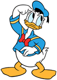 Donald Duck scratching his head