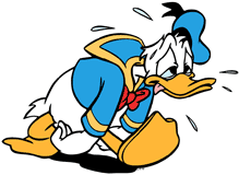 Donald Duck sweating