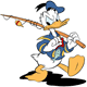 Donald Duck returning from fishing
